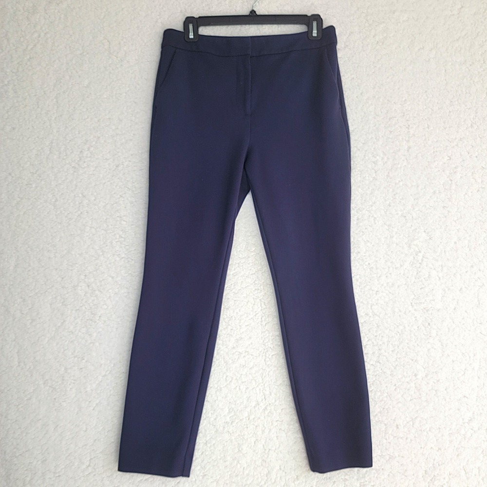 Boden Hampshire Pants Womens 8R Ponte Navy Blue Stretch Slim Ankle